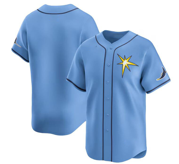 Tampa Bay Rays Blank Light Blue Alternate Limited Stitched Baseball Jersey - Main View