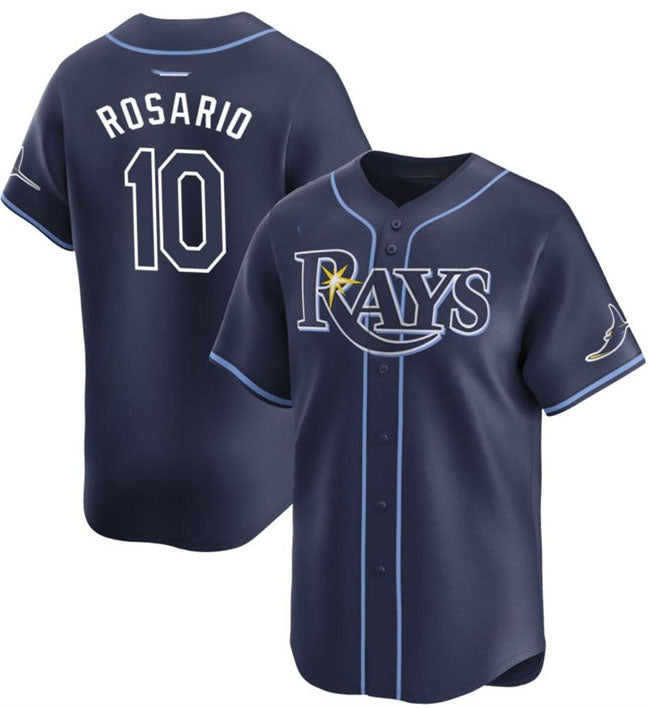Tampa Bay Rays #10 Amed Rosario Navy Away Limited Stitched Baseball Jersey - Main View