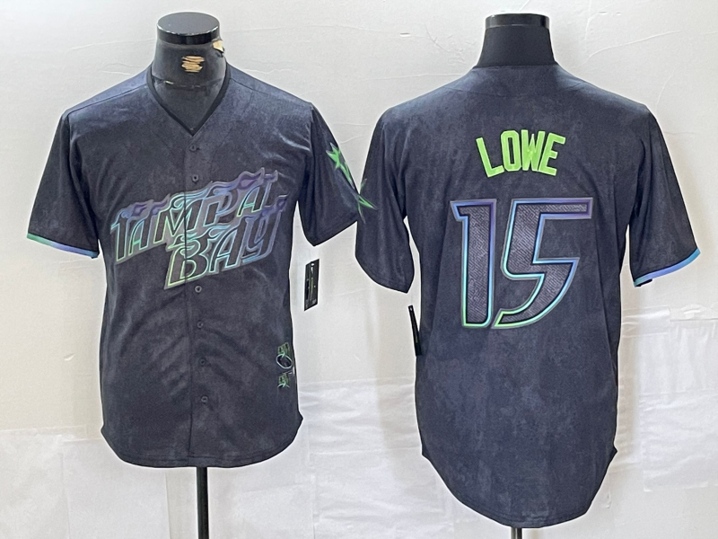 Tampa Bay Rays #15 Josh Lowe Charcoal 2024 City Connect Limited Stitched Baseball Jersey - Main View