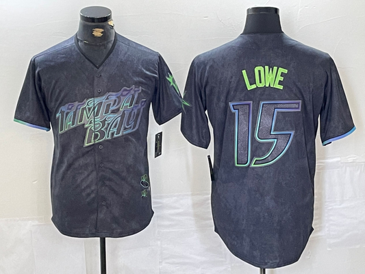 Tampa Bay Rays #15 Josh Lowe Charcoal 2024 City Connect Limited Stitched Baseball Jersey - Main View