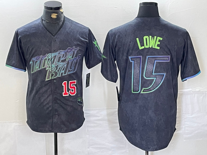 Tampa Bay Rays #15 Josh Lowe Charcoal 2024 City Connect Limited Stitched Baseball Jersey - Main View