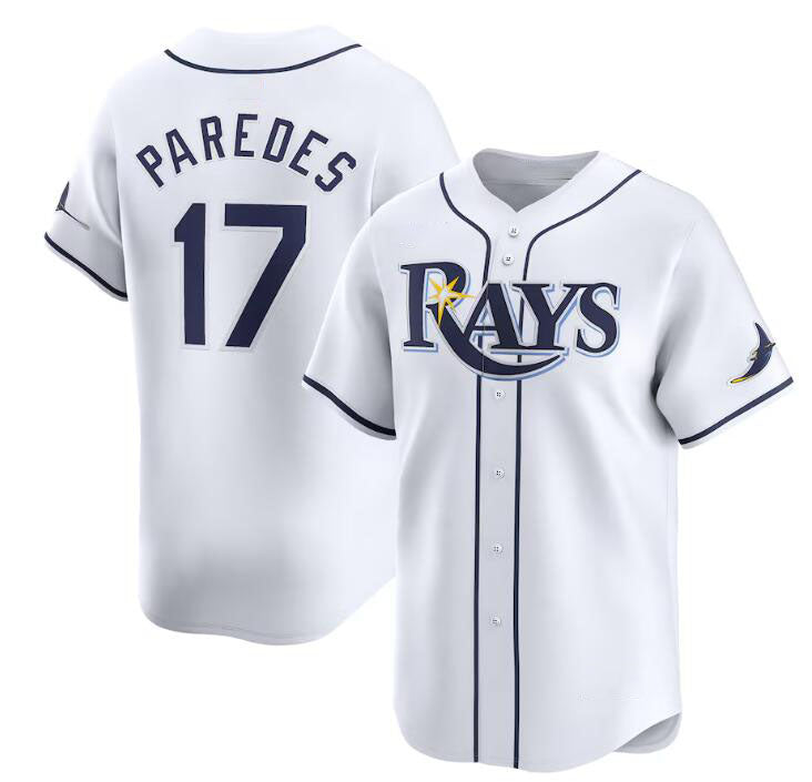 Tampa Bay Rays #17 Isaac Paredes White Home Limited Stitched Baseball Jersey - Main View