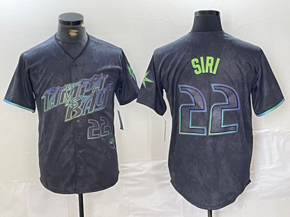 Tampa Bay Rays #22 Jose Siri Number Charcoal 2024 City Connect Limited Stitched Baseball Jersey - Main View