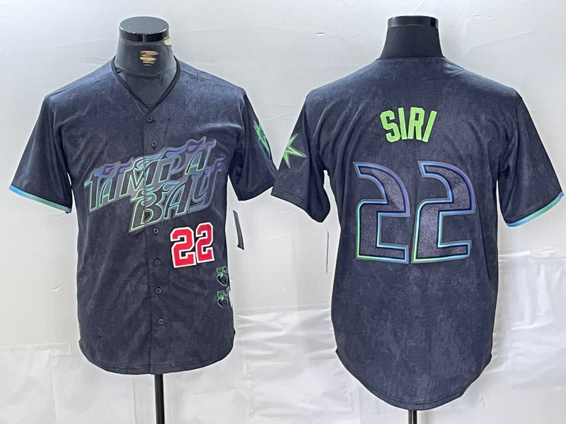 Tampa Bay Rays #22 Jose Siri Number Charcoal 2024 City Connect Limited Stitched Baseball Jersey - Main View