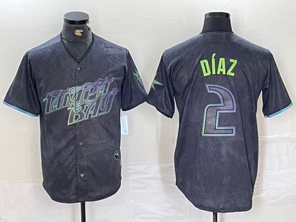 Tampa Bay Rays #2 Yandy Diaz Charcoal 2024 City Connect Limited Stitched Baseball Jersey - Main View