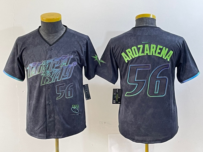 Tampa Bay Rays #56 Randy Arozarena Number Charcoal 2024 City Connect Limited Stitched Baseball Jersey - Main View