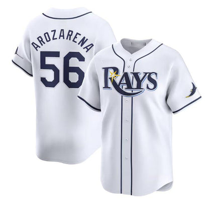 Tampa Bay Rays #56 Randy Arozarena White Home Limited Stitched Baseball Jersey - Main View