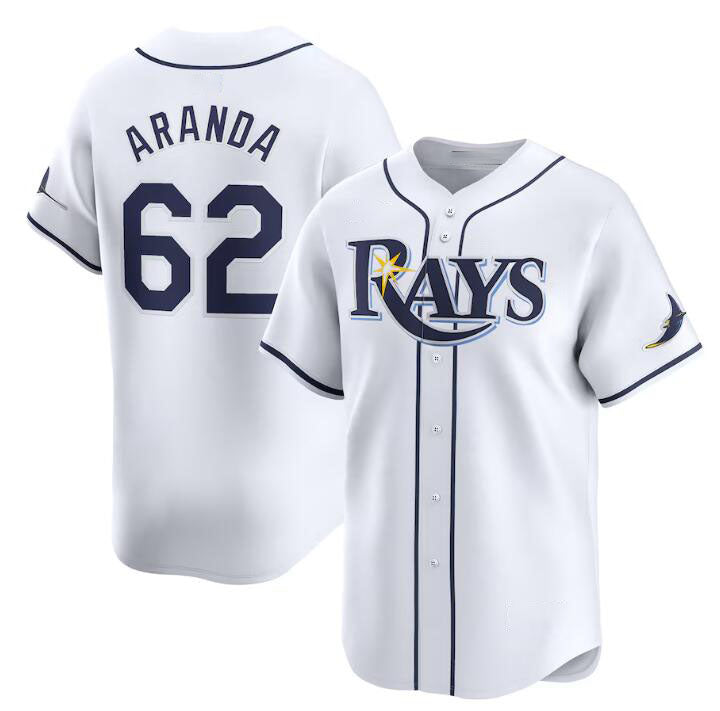 Tampa Bay Rays #62 Jonathan Aranda White Home Limited Stitched Baseball Jersey - Main View