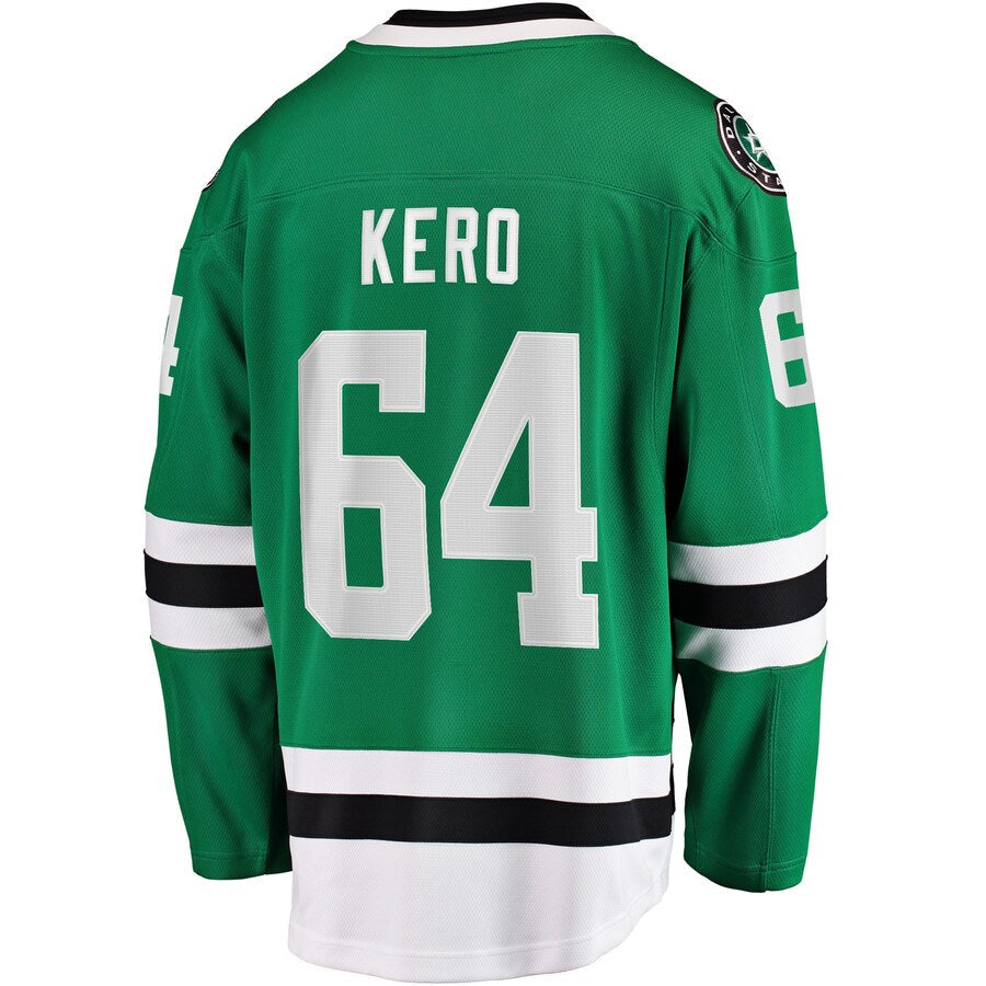 D.Stars #64 Tanner Kero Fanatics Branded Home Breakaway Player Jersey Kelly Green Stitched American Hockey Jerseys - Main View