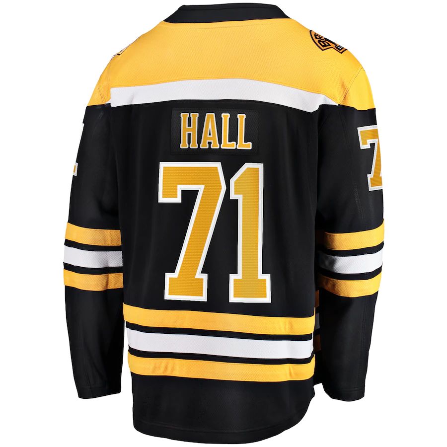 B.Bruins #71 Taylor Hall Fanatics Branded Home Premier Breakaway Player Jersey Black Stitched American Hockey Jerseys - Main View