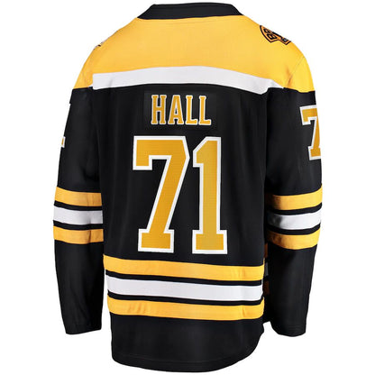 B.Bruins #71 Taylor Hall Fanatics Branded Home Premier Breakaway Player Jersey Black Stitched American Hockey Jerseys - Main View