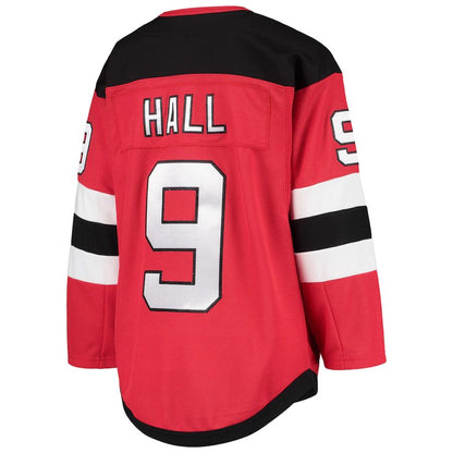 NJ.Devils #9 Taylor Hall Home Premier Player Jersey Red Stitched American Hockey Jerseys - Main View