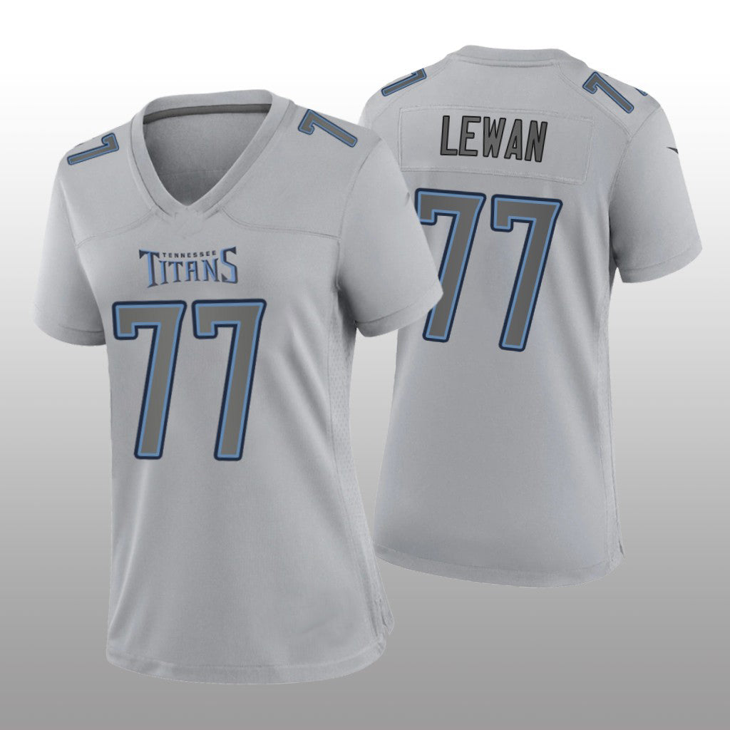 T.Titans #77 Taylor Lewan  Gray Atmosphere Game Jersey Stitched American Football Jerseys - Main View