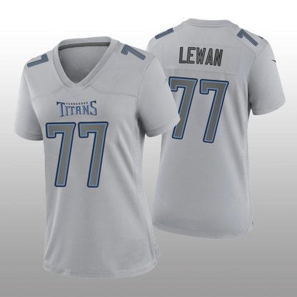 T.Titans #77 Taylor Lewan  Gray Atmosphere Game Jersey Stitched American Football Jerseys - Main View
