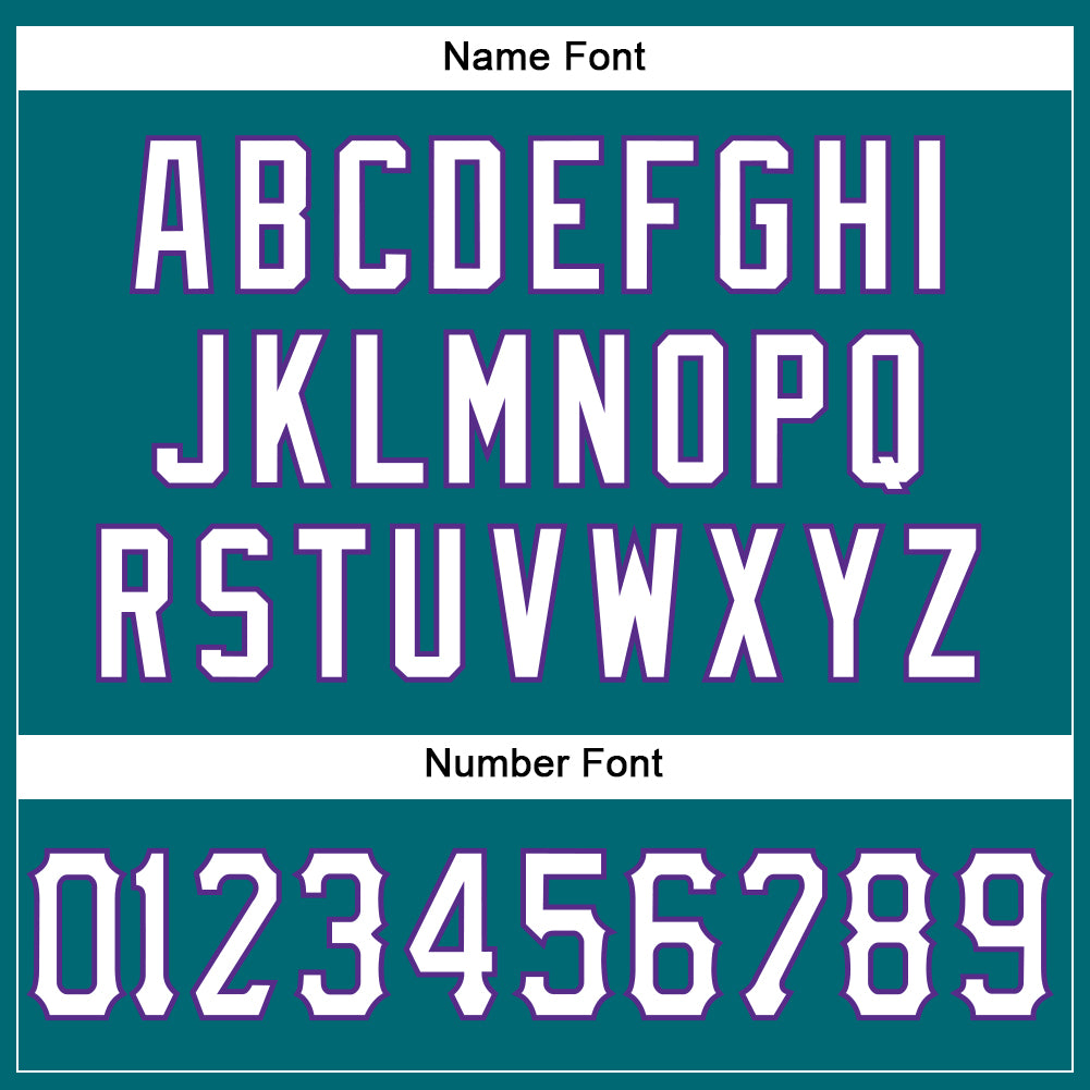 Custom Teal White-Purple Mesh Authentic Football Jersey view 4