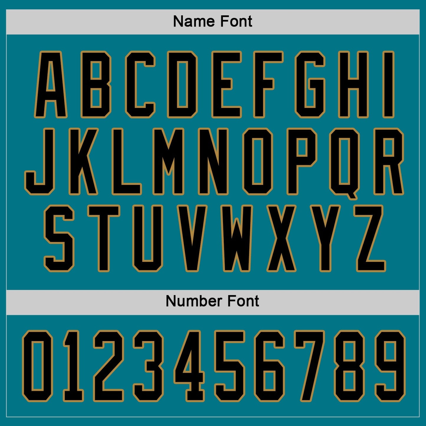 Custom Teal Black-Old Gold Hockey Jersey view 4