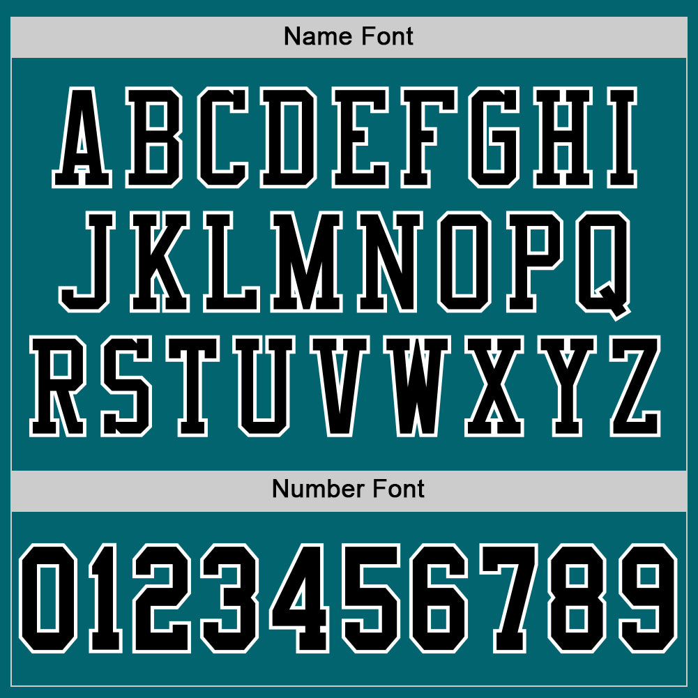 Custom Teal Black-White Mesh Authentic Football Jersey view 4