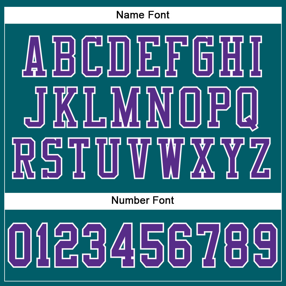 Custom Teal Purple-White Mesh Authentic Football Jersey view 4