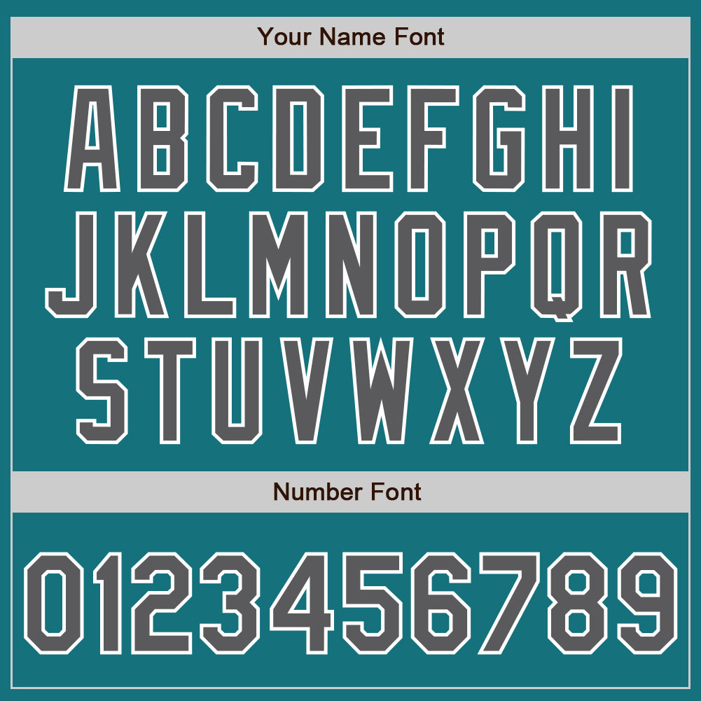 Custom Teal Steel Gray-White Authentic Baseball Jersey view 5