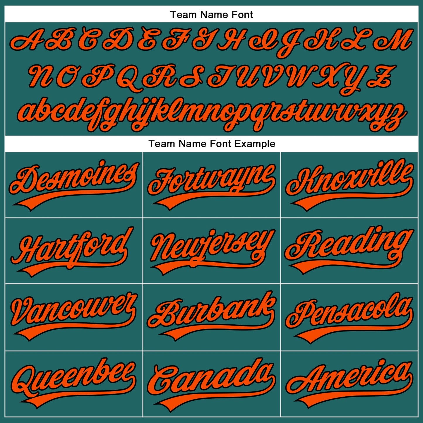 Custom Teal Black Pinstripe Orange Authentic Baseball Jersey view 4