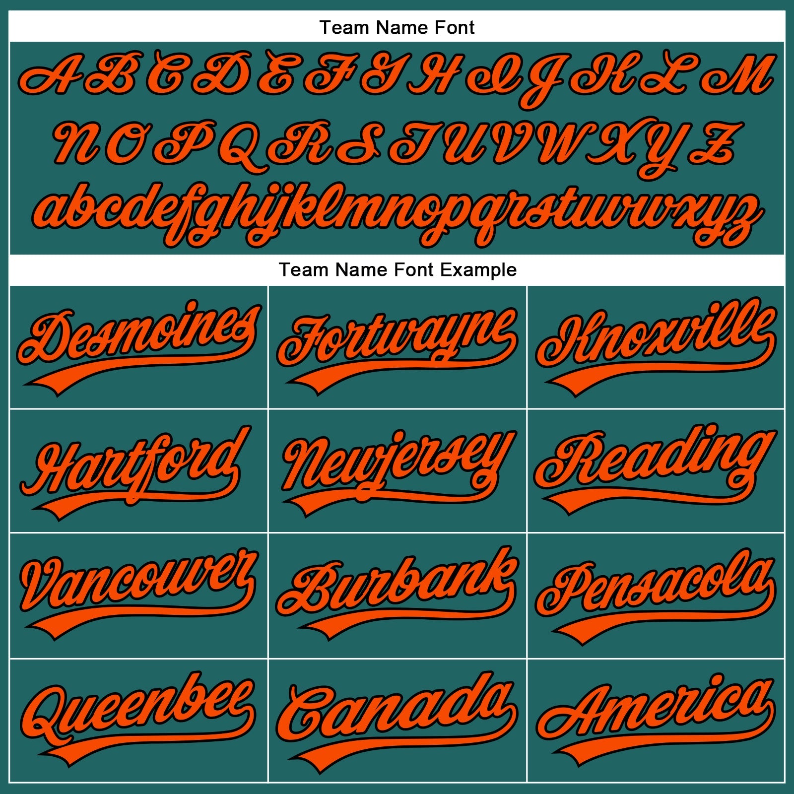 Custom Teal Black Pinstripe Orange Authentic Baseball Jersey view 4