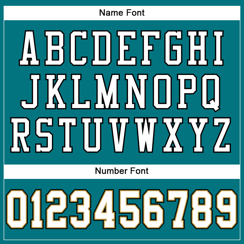 Custom Teal White Old Gold-Black Mesh Authentic Football Jersey view 4