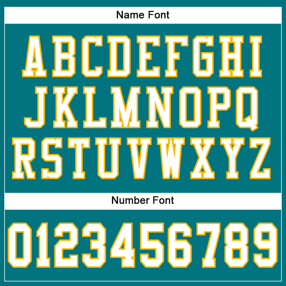 Custom Teal White-Gold Mesh Authentic Football Jersey view 4