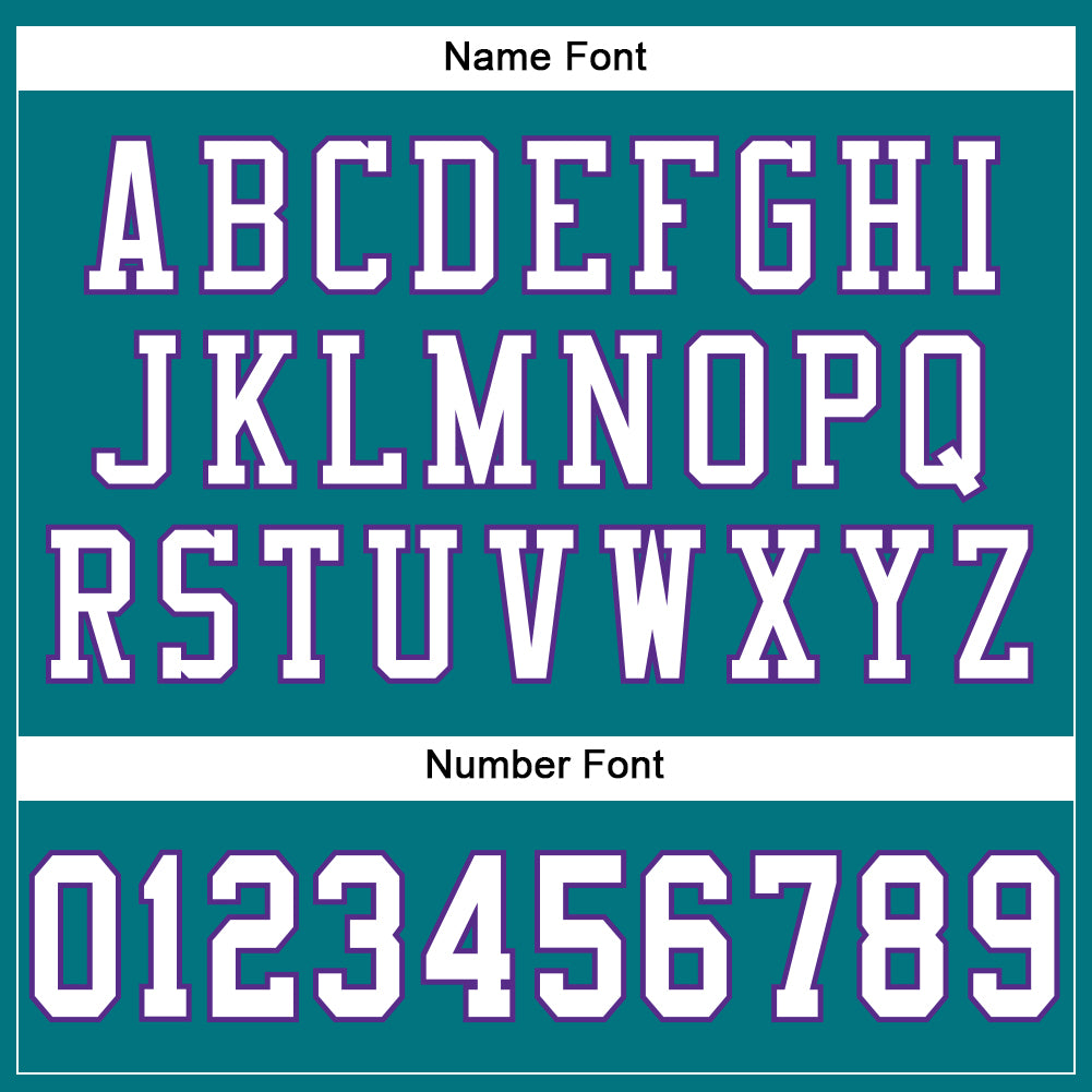 Custom Teal White-Purple Mesh Authentic Football Jersey view 4