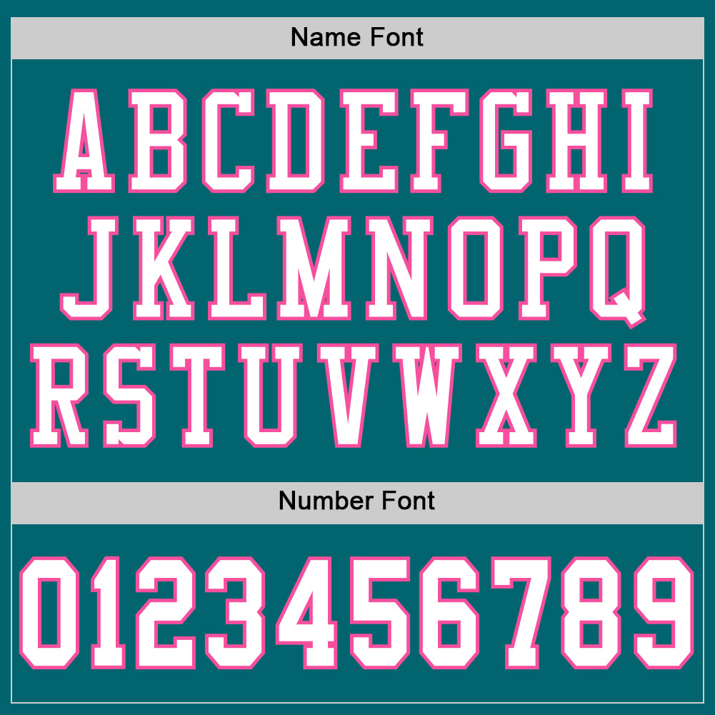 Custom Teal White-Pink Mesh Authentic Football Jersey view 4