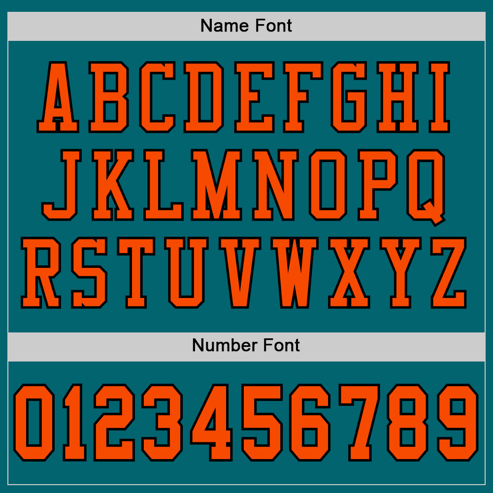 Custom Teal Orange-Black Mesh Authentic Football Jersey view 4