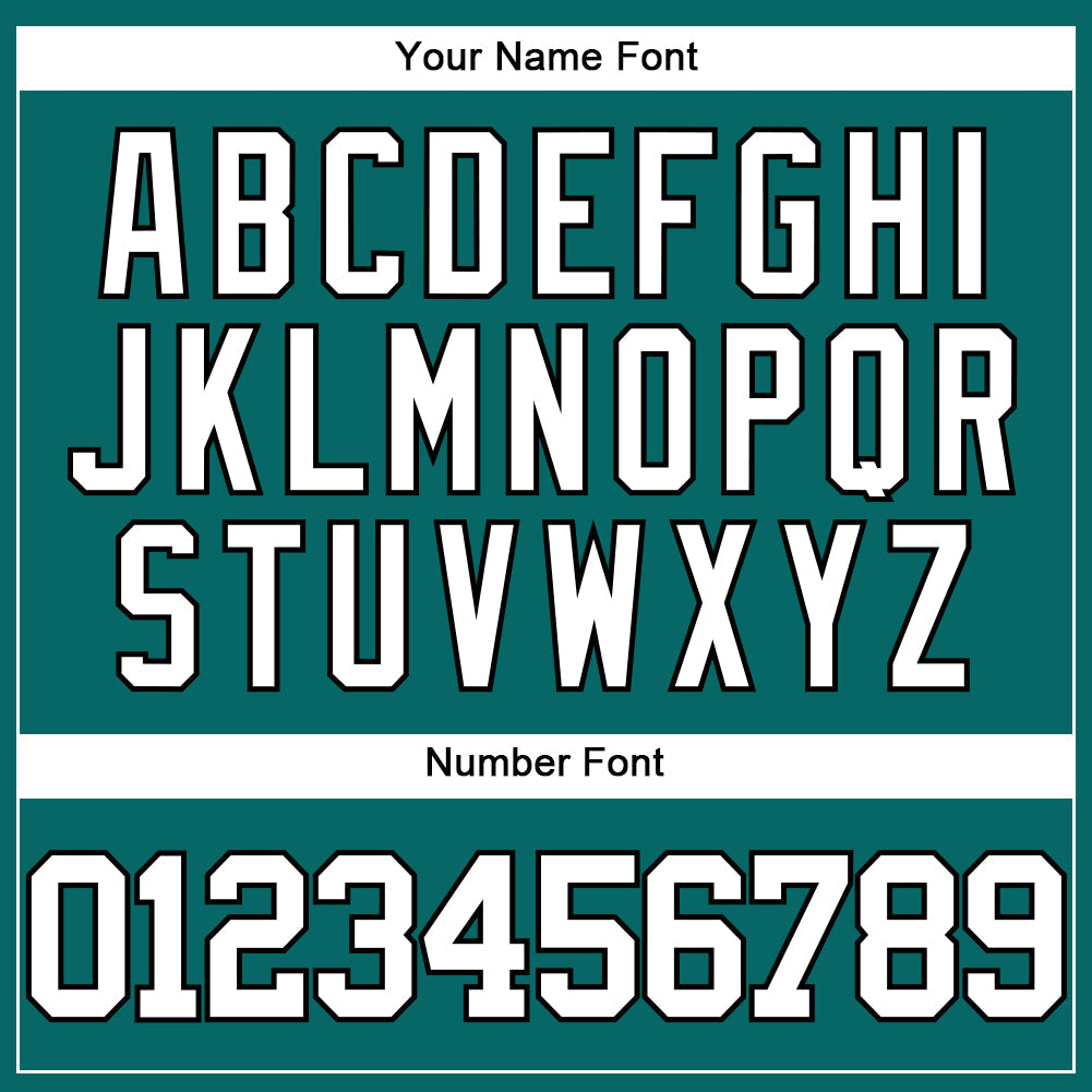 Custom Teal White-Black Authentic Baseball Jersey view 5