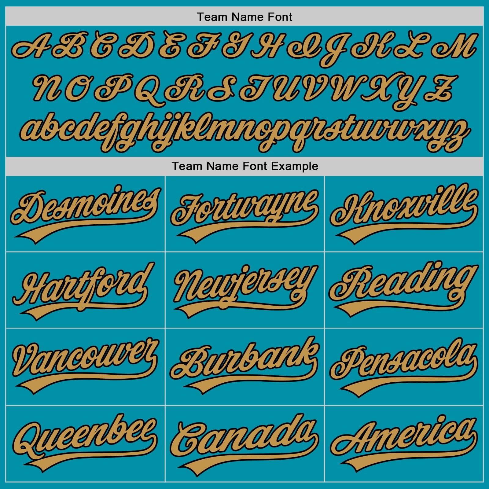 Custom Teal Black-Old Gold Authentic Throwback Baseball Jersey view 4