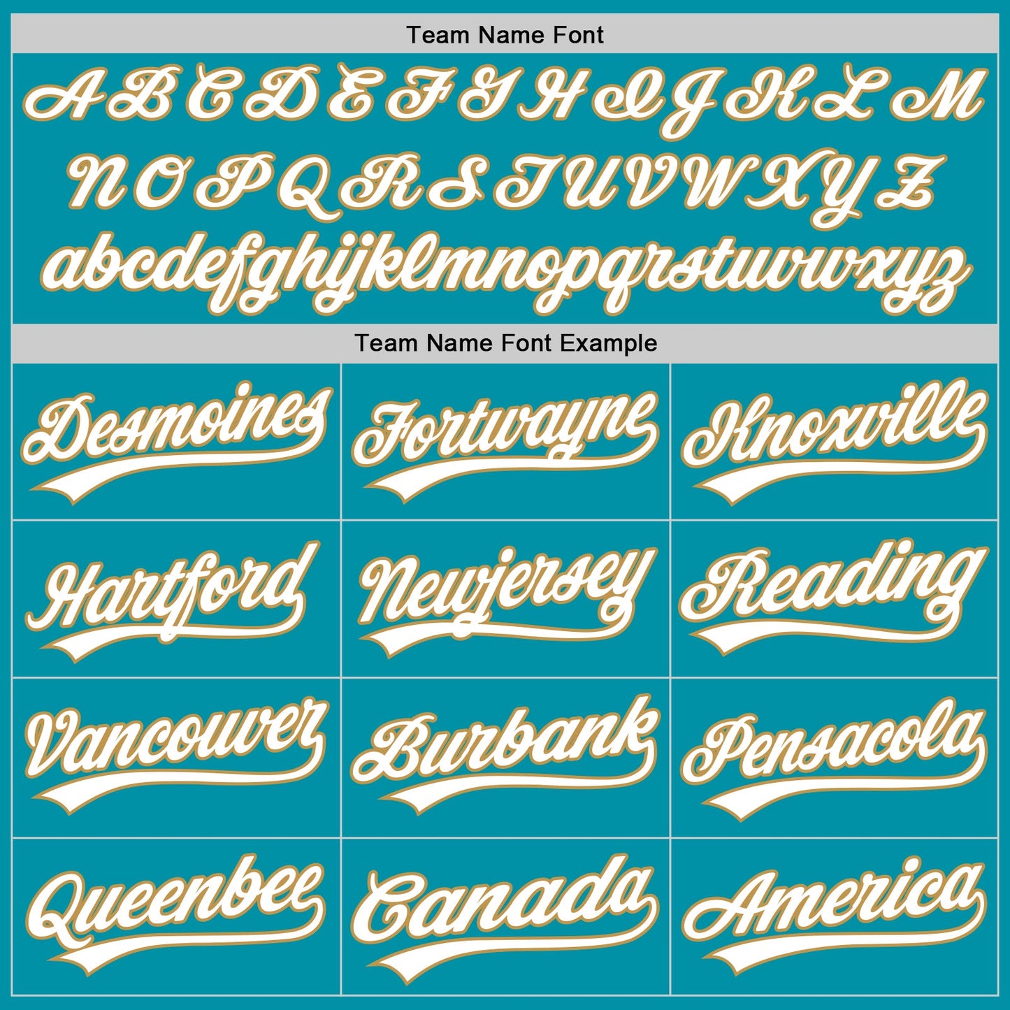 Custom Teal White-Old Gold Authentic Throwback Baseball Jersey view 4