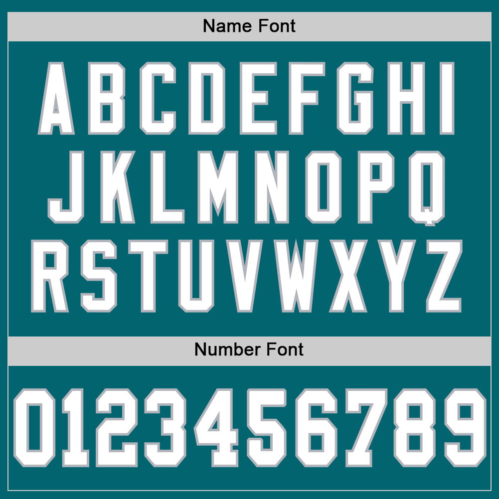 Custom Teal White-Gray Mesh Authentic Throwback Football Jersey view 4