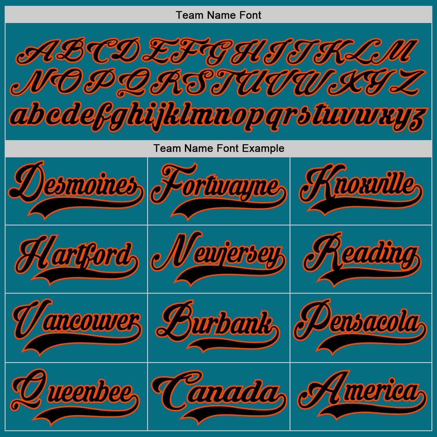 Custom Teal Black-Orange Hockey Lace Neck Jersey view 4
