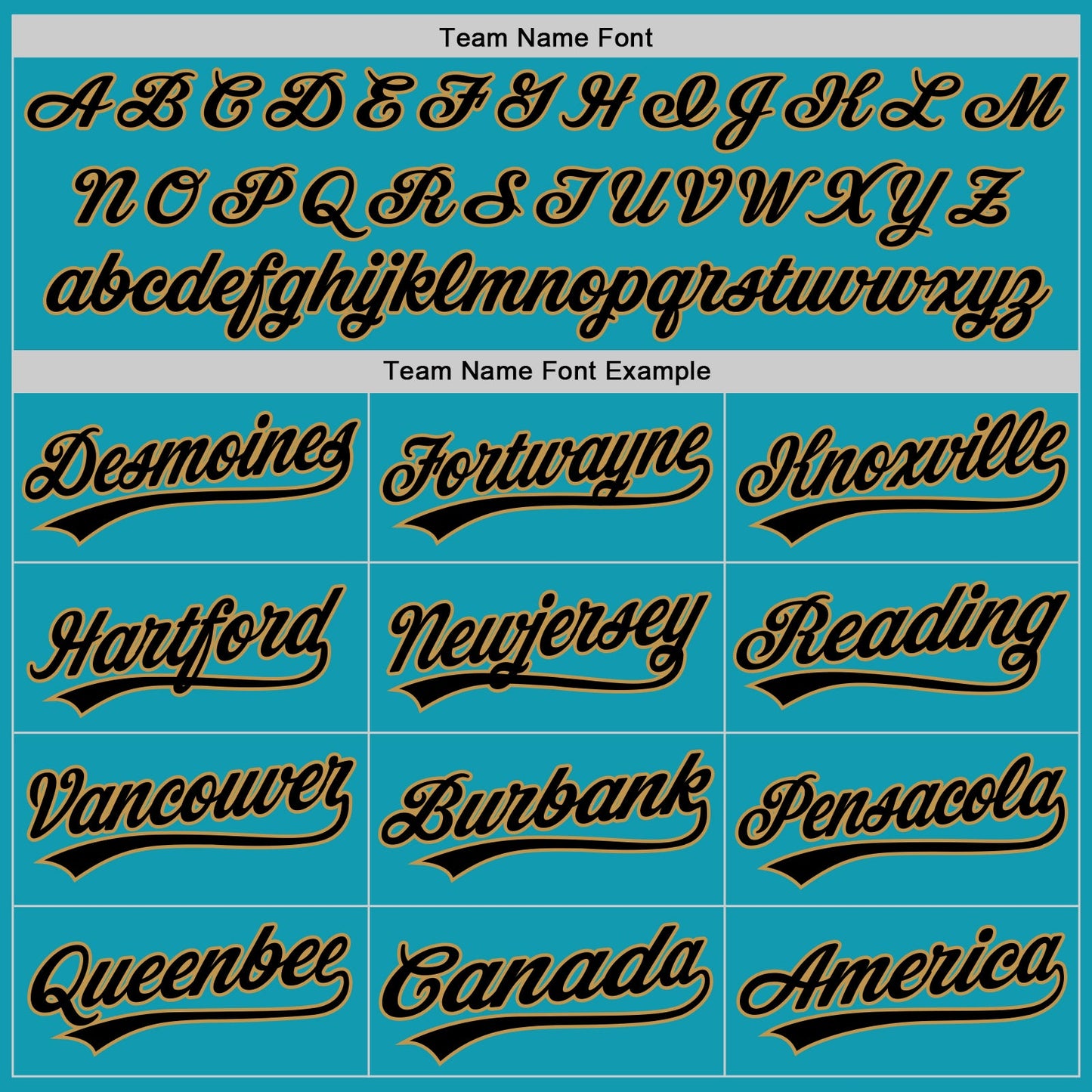Custom Teal Black-Old Gold Authentic Throwback Baseball Jersey view 4