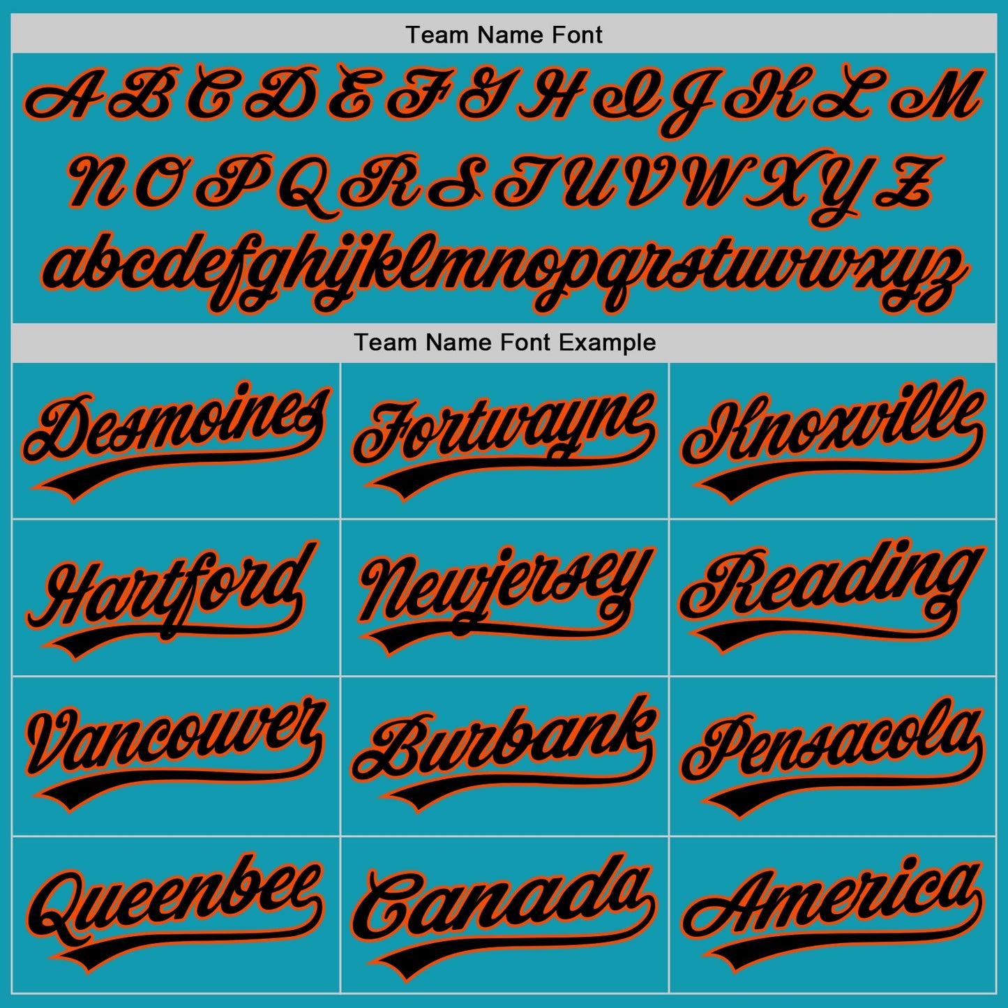 Custom Teal Black-Orange Authentic Throwback Baseball Jersey view 4