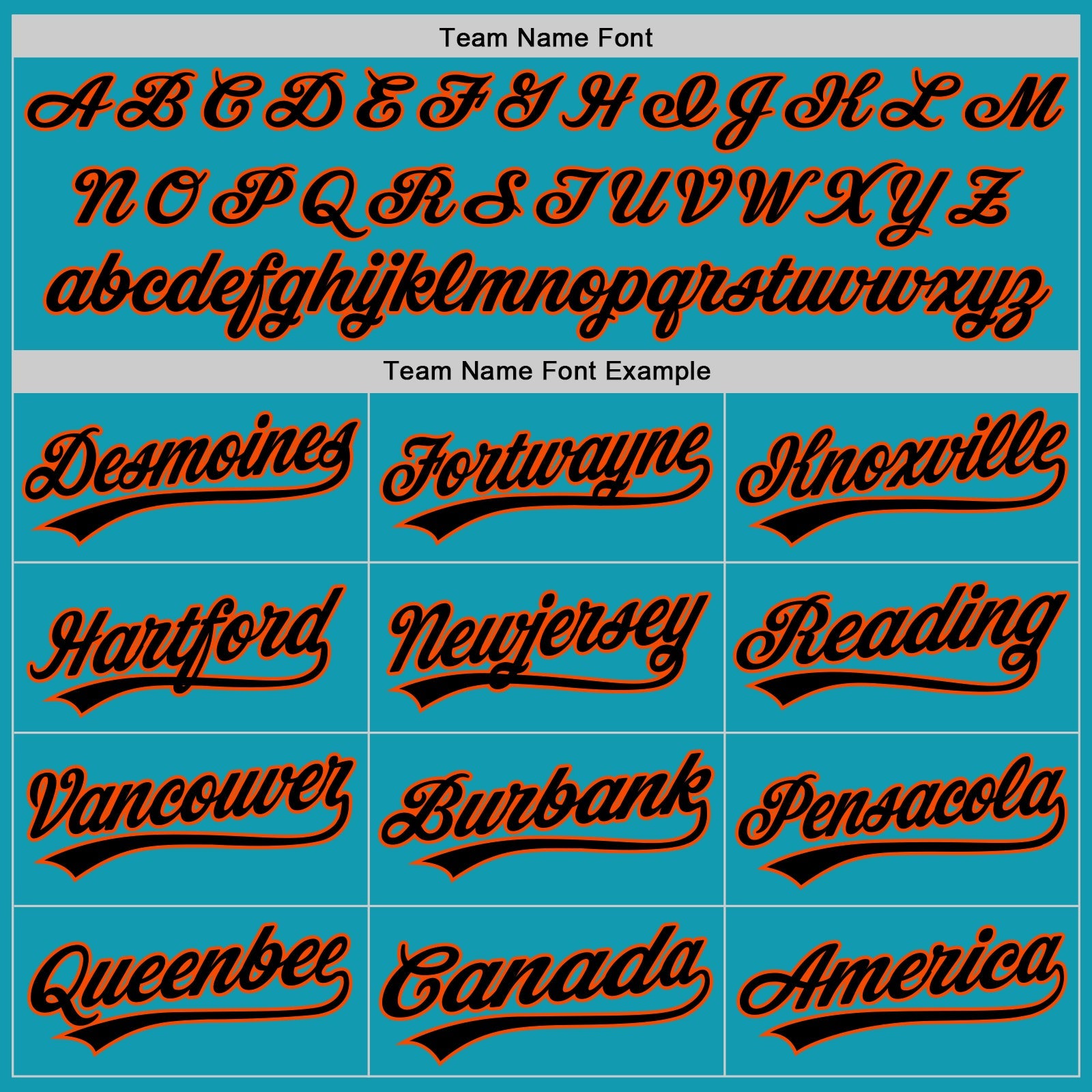 Custom Teal Black-Orange Authentic Throwback Baseball Jersey view 4
