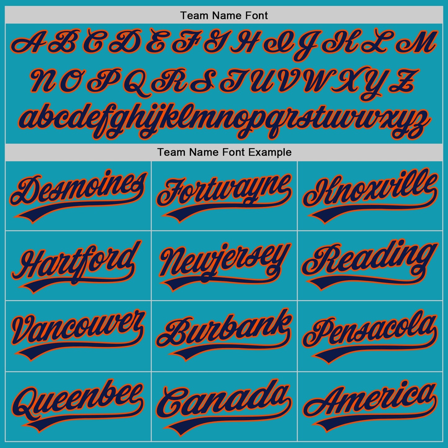Custom Teal Navy-Orange Authentic Throwback Baseball Jersey view 4