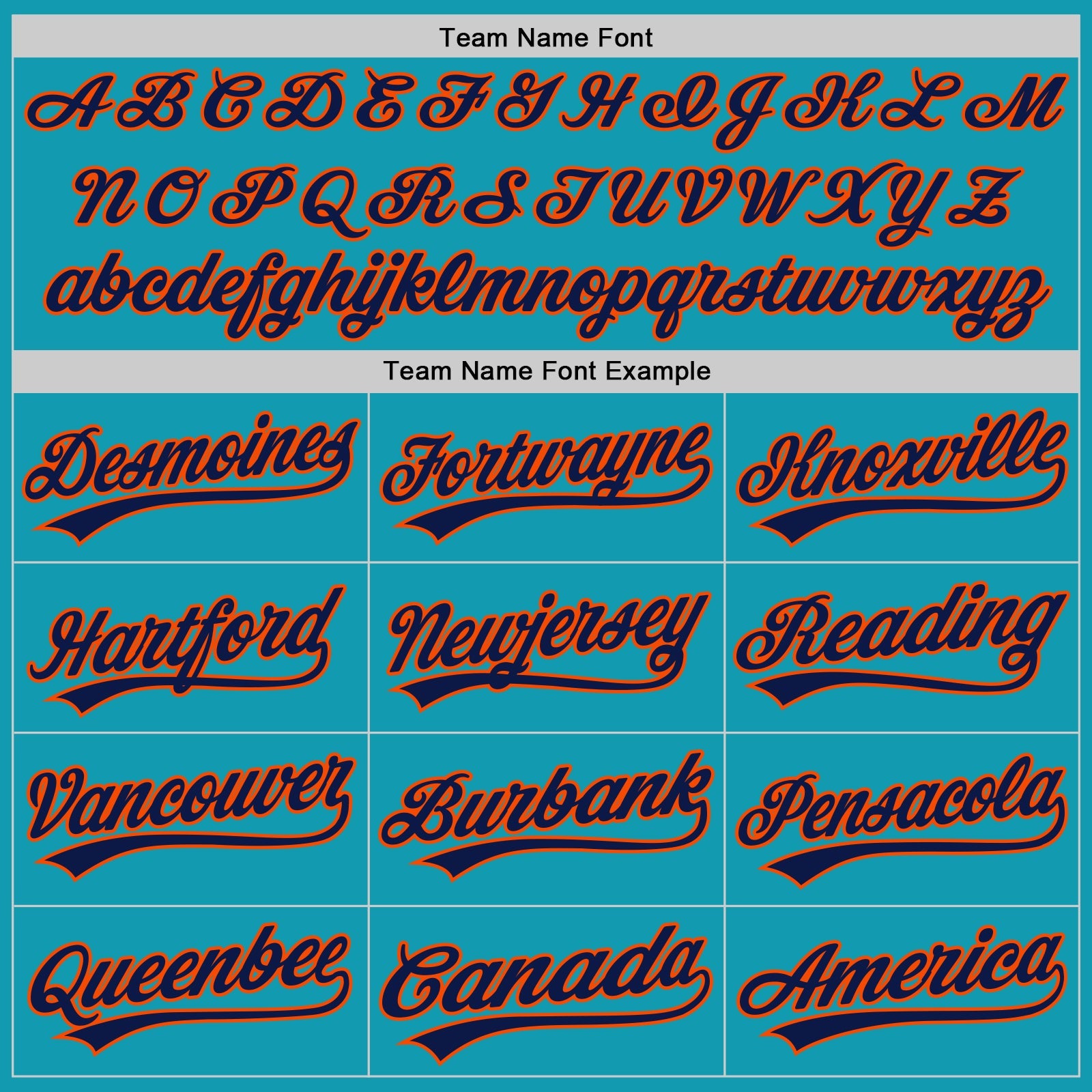 Custom Teal Navy-Orange Authentic Throwback Baseball Jersey view 4