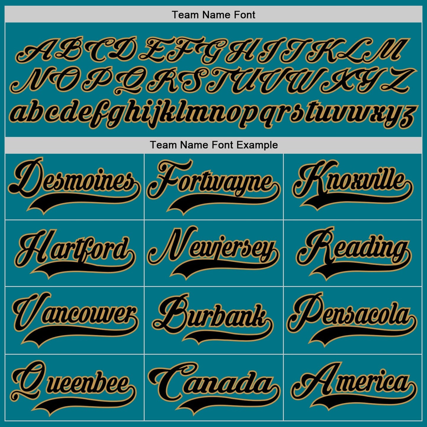 Custom Teal Black-Old Gold Hockey Jersey view 4