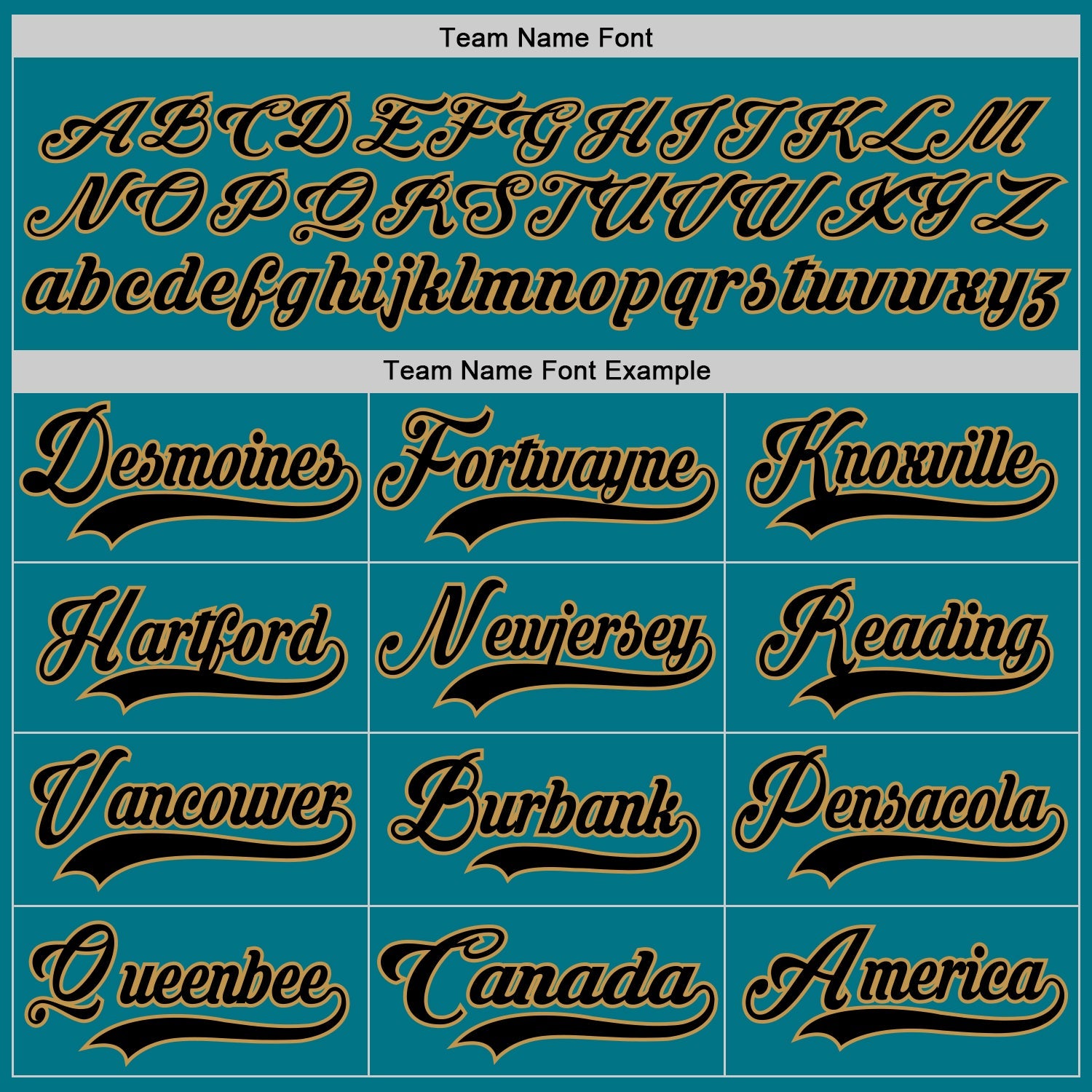 Custom Teal Black-Old Gold Hockey Jersey view 4