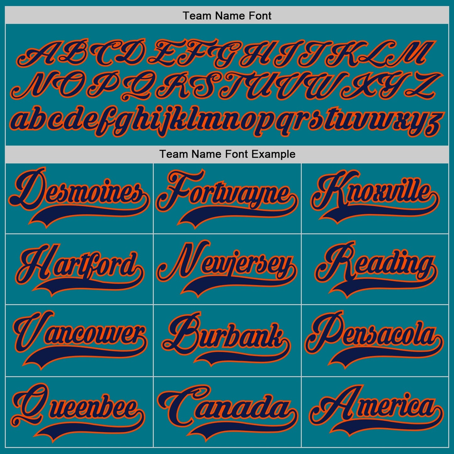 Custom Teal Navy-Orange Hockey Jersey view 4