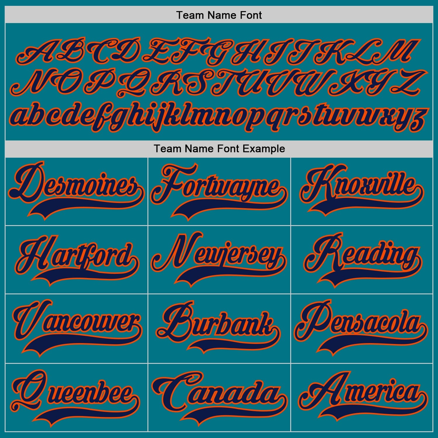 Custom Teal Navy-Orange Hockey Jersey view 4