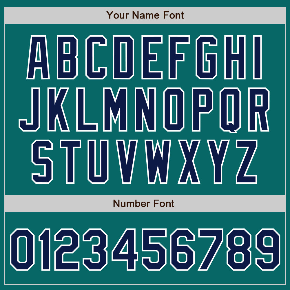 Custom Teal Navy-White Authentic Baseball Jersey view 4