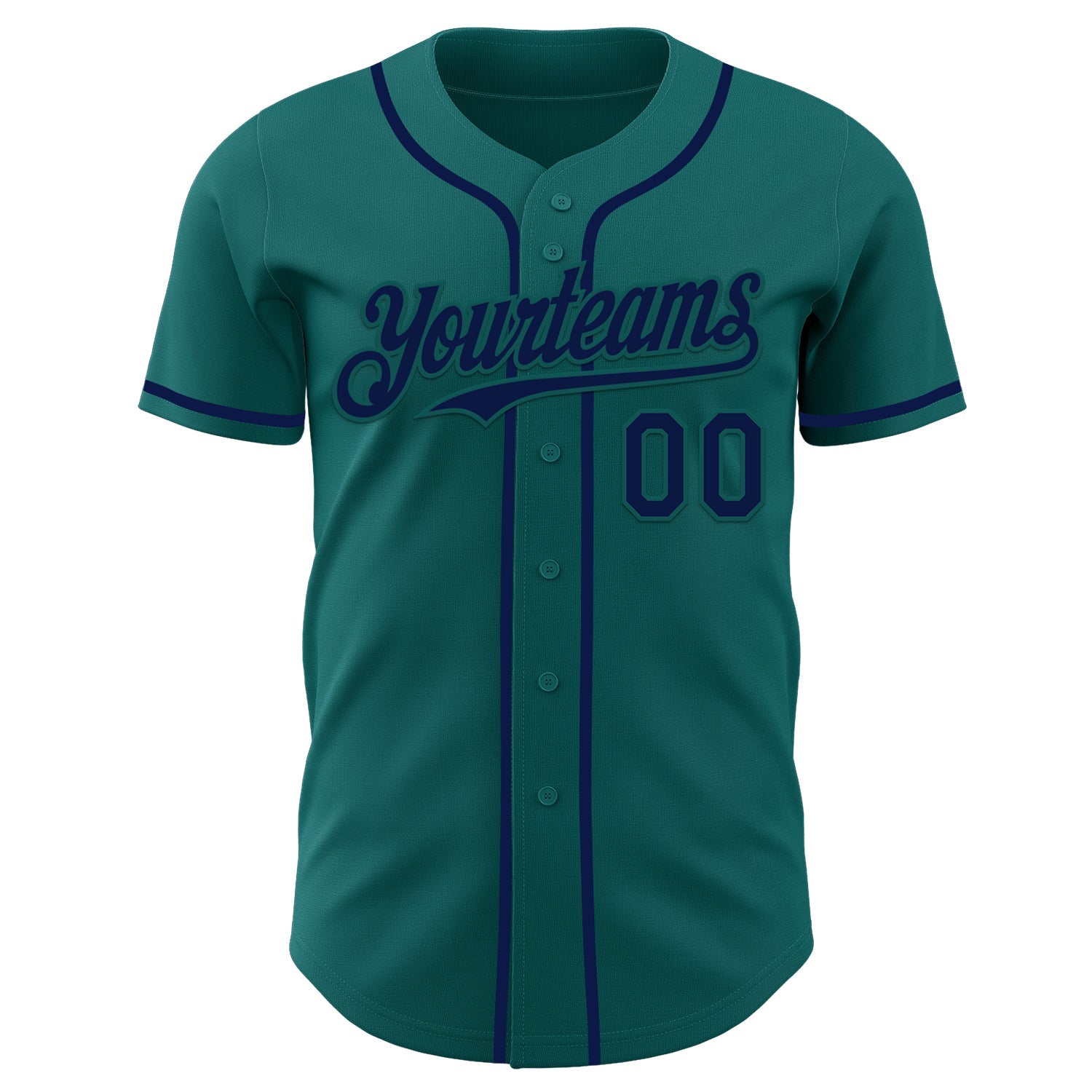 Custom Teal Navy Authentic Baseball Jersey view 2
