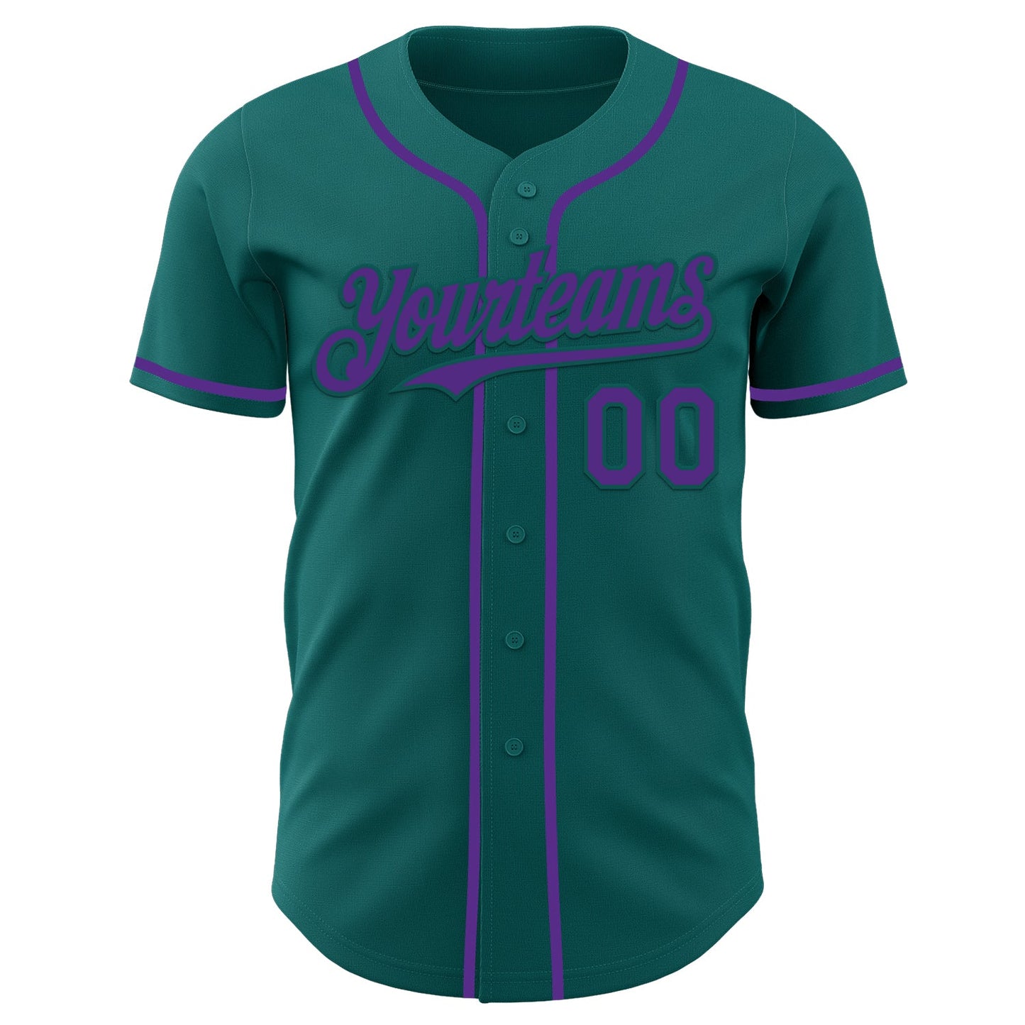 Custom Teal Purple Authentic Baseball Jersey view 2