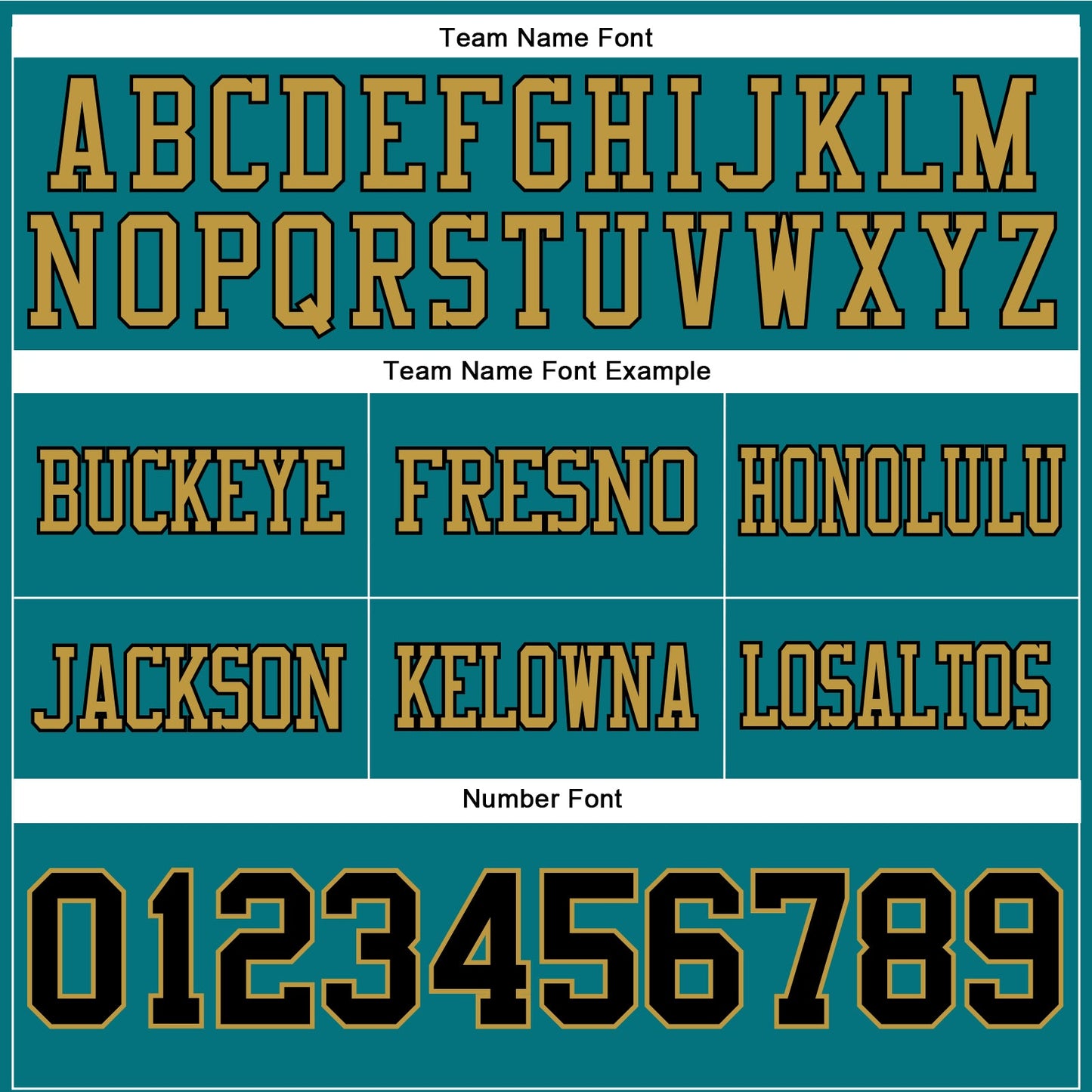 Custom Teal Black-Old Gold Authentic Football Jersey view 4