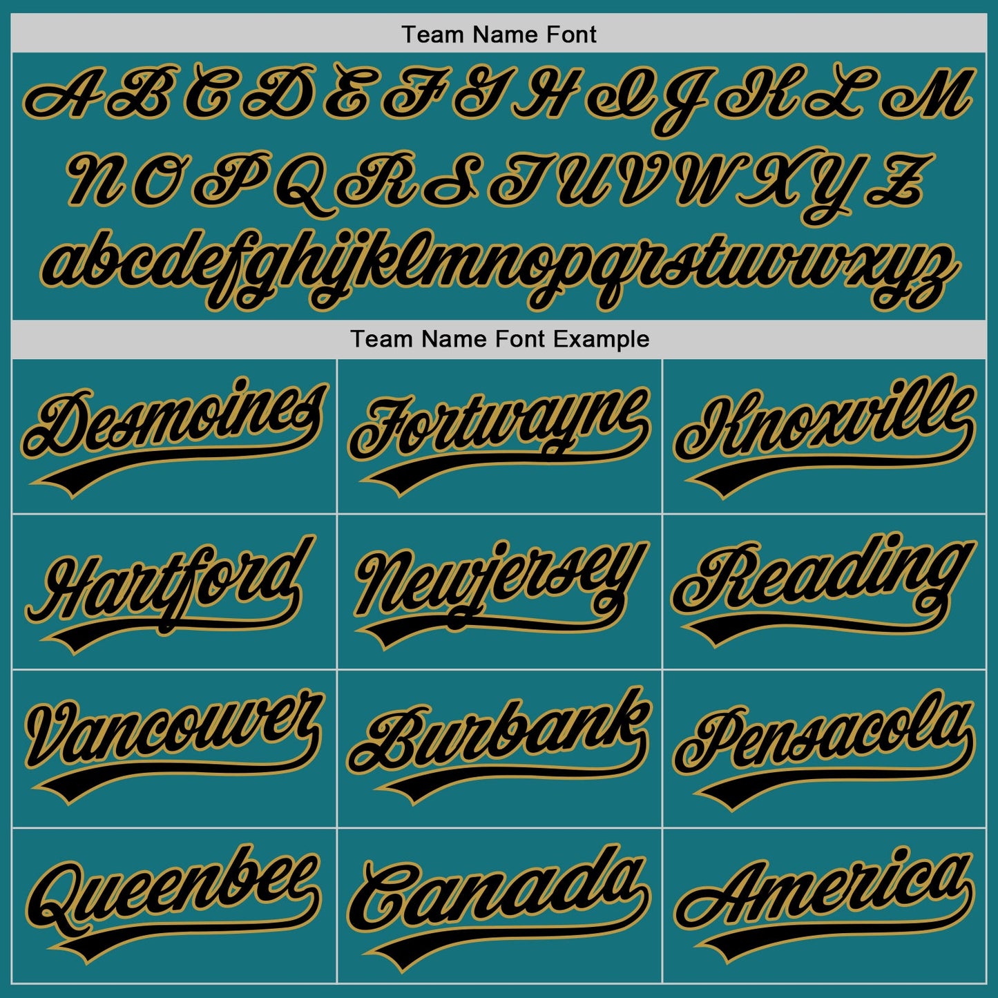 Custom Teal Black-Old Gold Authentic Baseball Jersey view 4