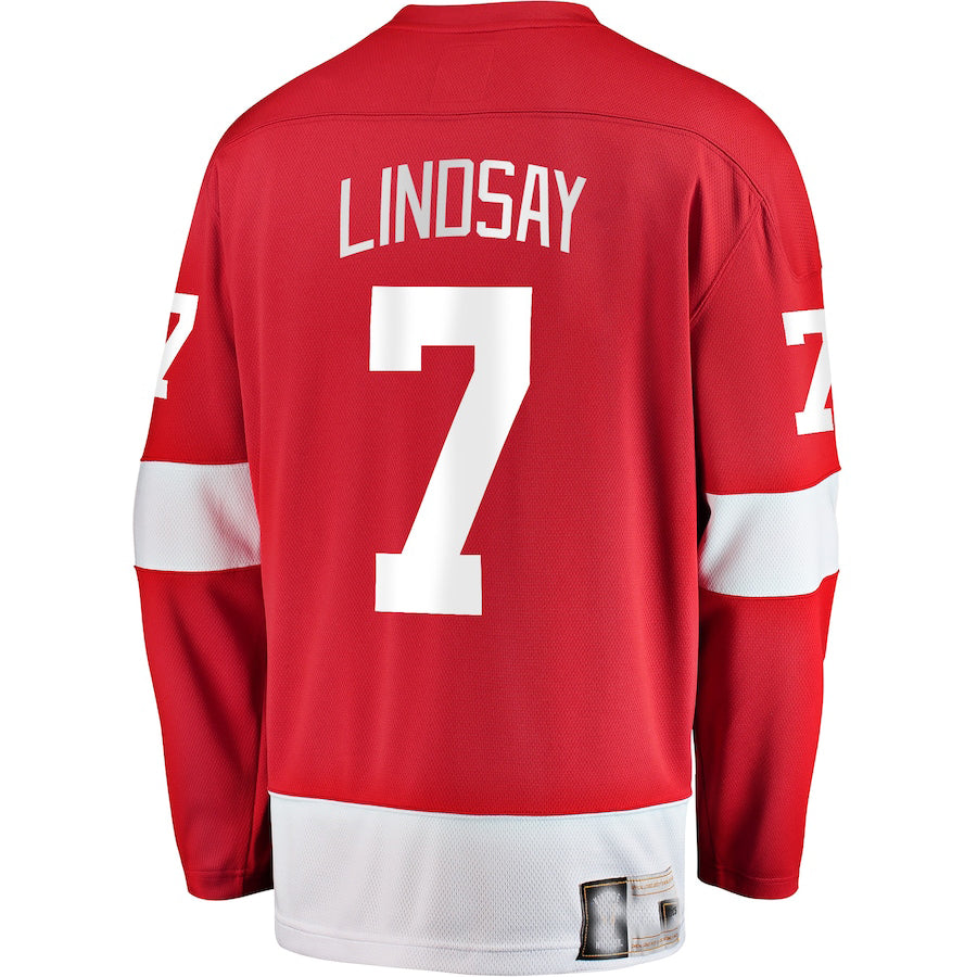D.Red Wings #7 Ted Lindsay Fanatics Branded Premier Breakaway Retired Player Jersey Red Stitched American Hockey Jerseys - Main View